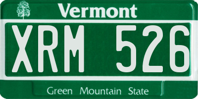 VT license plate XRM526