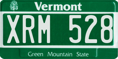 VT license plate XRM528