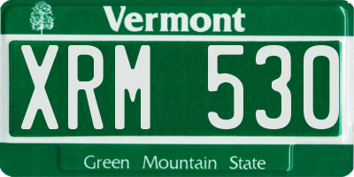 VT license plate XRM530