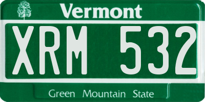 VT license plate XRM532
