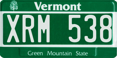 VT license plate XRM538