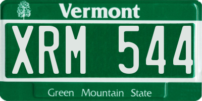 VT license plate XRM544