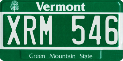 VT license plate XRM546