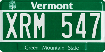 VT license plate XRM547