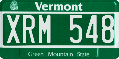 VT license plate XRM548