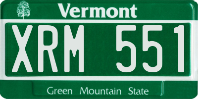 VT license plate XRM551