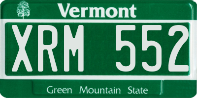 VT license plate XRM552