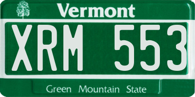 VT license plate XRM553
