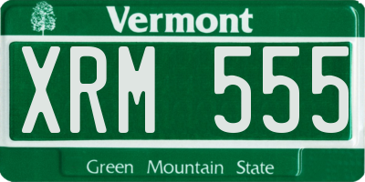 VT license plate XRM555