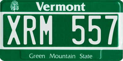 VT license plate XRM557