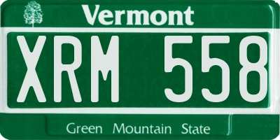 VT license plate XRM558