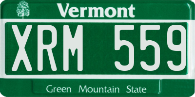 VT license plate XRM559