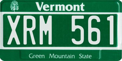VT license plate XRM561