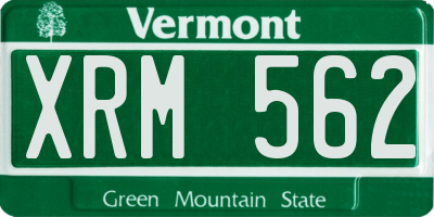 VT license plate XRM562