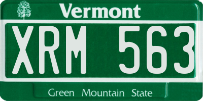 VT license plate XRM563