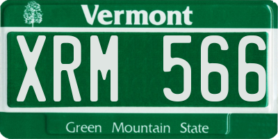 VT license plate XRM566