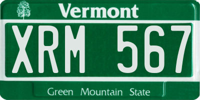 VT license plate XRM567