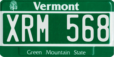 VT license plate XRM568