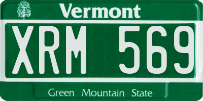 VT license plate XRM569