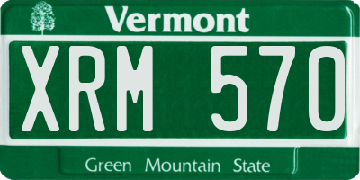 VT license plate XRM570