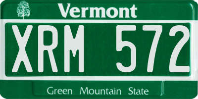 VT license plate XRM572