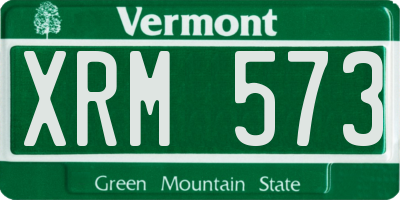 VT license plate XRM573