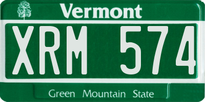 VT license plate XRM574
