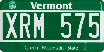 VT license plate XRM575