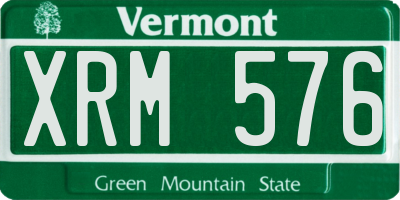 VT license plate XRM576