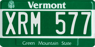 VT license plate XRM577