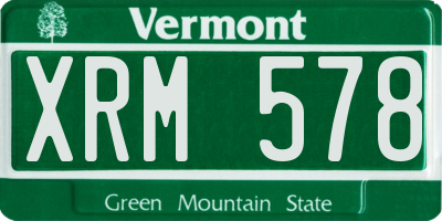 VT license plate XRM578