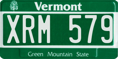 VT license plate XRM579