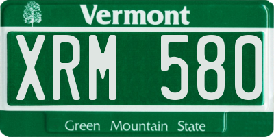 VT license plate XRM580