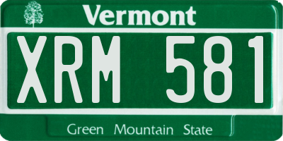 VT license plate XRM581