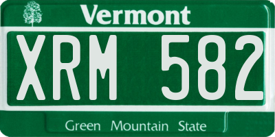VT license plate XRM582