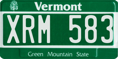 VT license plate XRM583