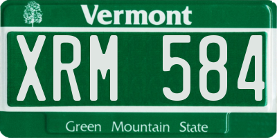 VT license plate XRM584