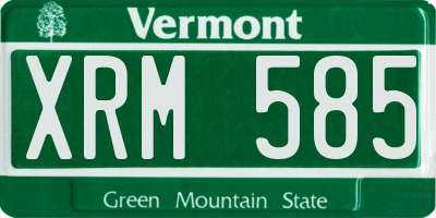 VT license plate XRM585