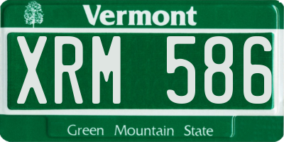 VT license plate XRM586