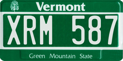 VT license plate XRM587