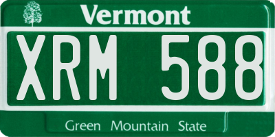 VT license plate XRM588