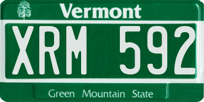 VT license plate XRM592