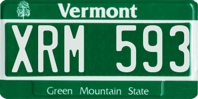 VT license plate XRM593