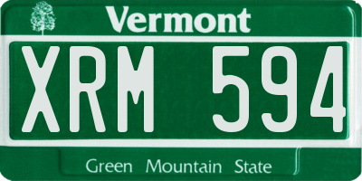 VT license plate XRM594