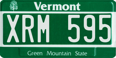 VT license plate XRM595