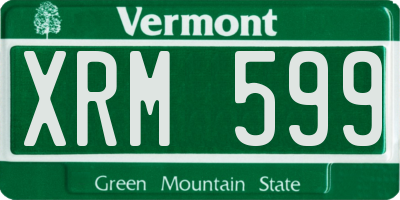 VT license plate XRM599