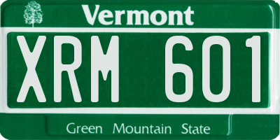 VT license plate XRM601