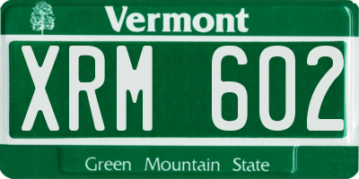 VT license plate XRM602