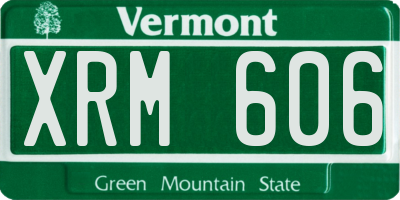 VT license plate XRM606