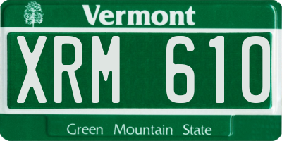 VT license plate XRM610